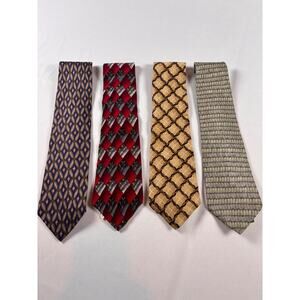 Mens Silk Tie Lot 4 100% silk Made in USA‎ Richards Nordstrom Stonehenge